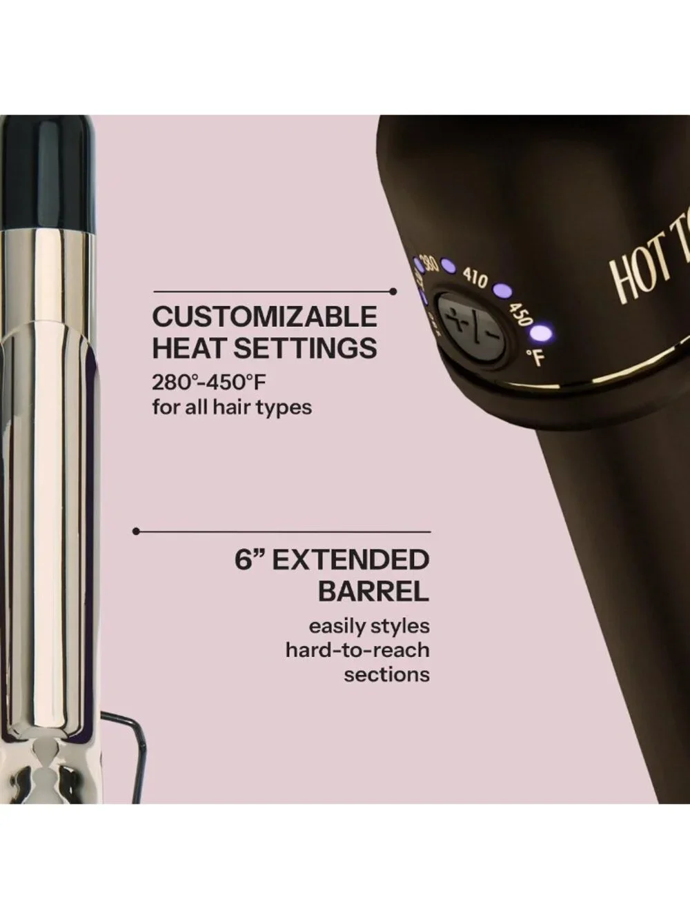 24K Gold 1.5” Extended Barrel Curling Iron - Professional Hair Styling Tool
